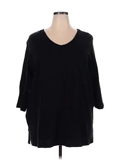 Pre-owned Woman Within 3/4 Sleeve T-shirt In Black