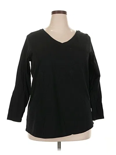 Pre-owned Woman Within 3/4 Sleeve T-shirt In Black