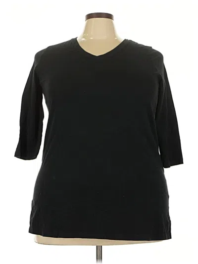 Pre-owned Woman Within 3/4 Sleeve T-shirt In Black
