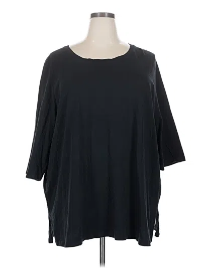 Pre-owned Woman Within 3/4 Sleeve T-shirt In Black