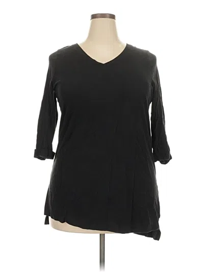 Pre-owned Woman Within 3/4 Sleeve T-shirt In Black