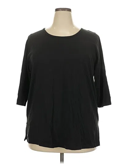 Pre-owned Woman Within 3/4 Sleeve T-shirt In Black