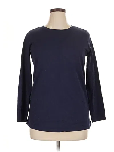 Pre-owned Woman Within 3/4 Sleeve T-shirt In Blue