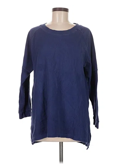 Pre-owned Woman Within 3/4 Sleeve T-shirt In Blue