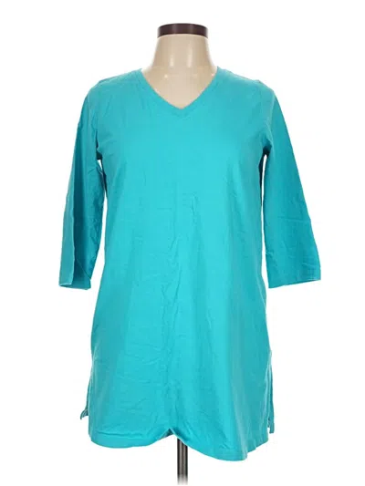 Pre-owned Woman Within 3/4 Sleeve T-shirt In Blue