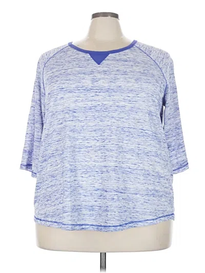 Pre-owned Woman Within 3/4 Sleeve T-shirt In Blue