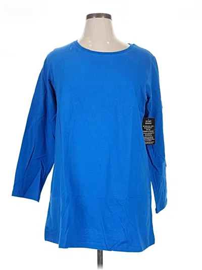 Pre-owned Woman Within 3/4 Sleeve T-shirt In Blue