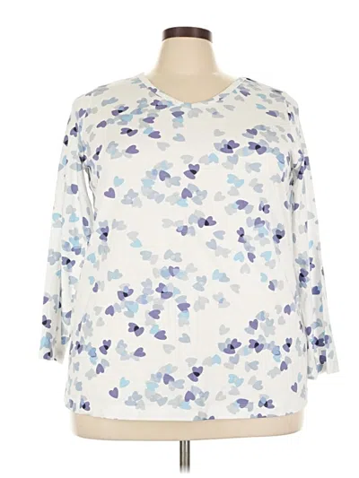 Pre-owned Woman Within 3/4 Sleeve T-shirt In Blue