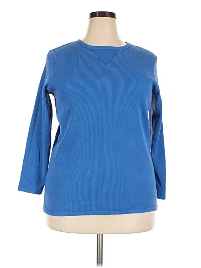 Pre-owned Woman Within 3/4 Sleeve T-shirt In Blue