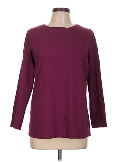 Pre-owned Woman Within 3/4 Sleeve T-shirt In Burgundy
