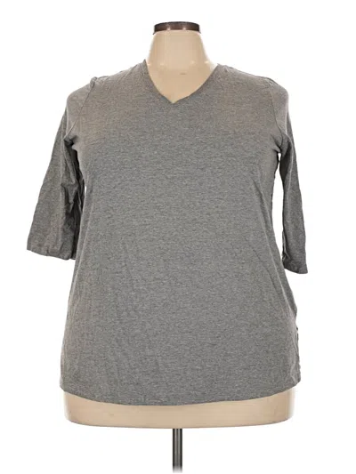 Pre-owned Woman Within 3/4 Sleeve T-shirt In Gray