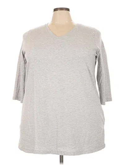 Pre-owned Woman Within 3/4 Sleeve T-shirt In Gray