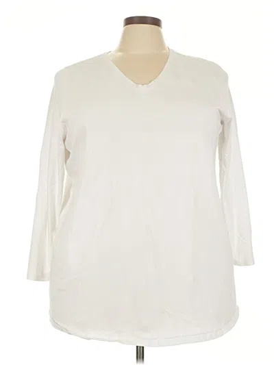 Pre-owned Woman Within 3/4 Sleeve T-shirt In Ivory