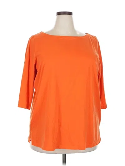 Pre-owned Woman Within 3/4 Sleeve T-shirt In Orange