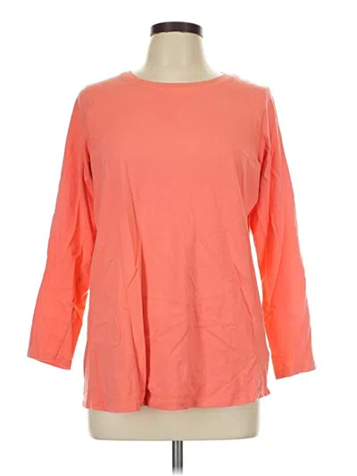 Pre-owned Woman Within 3/4 Sleeve T-shirt In Orange