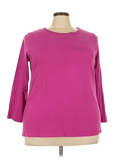 Pre-owned Woman Within 3/4 Sleeve T-shirt In Purple