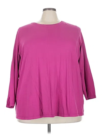 Pre-owned Woman Within 3/4 Sleeve T-shirt In Purple