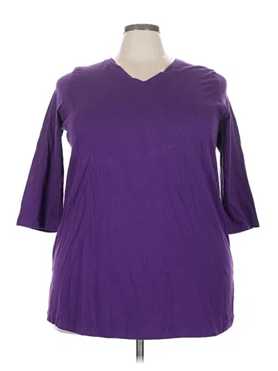 Pre-owned Woman Within 3/4 Sleeve T-shirt In Purple