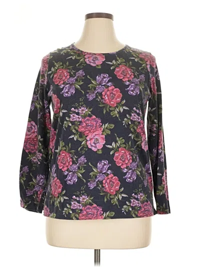 Pre-owned Woman Within 3/4 Sleeve T-shirt In Purple