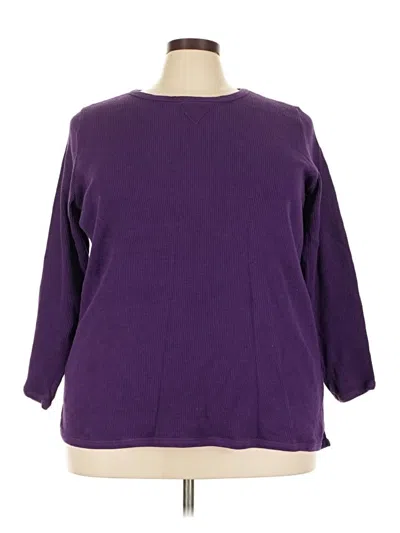 Pre-owned Woman Within 3/4 Sleeve T-shirt In Purple