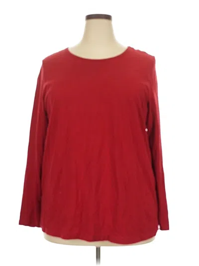 Pre-owned Woman Within 3/4 Sleeve T-shirt In Red