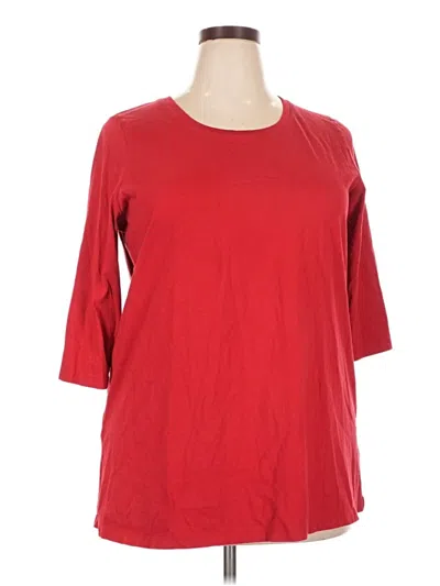 Pre-owned Woman Within 3/4 Sleeve T-shirt In Red