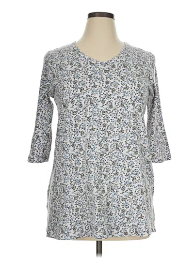 Pre-owned Woman Within 3/4 Sleeve T-shirt In Silver