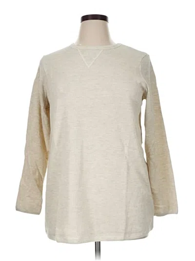 Pre-owned Woman Within 3/4 Sleeve T-shirt In Tan