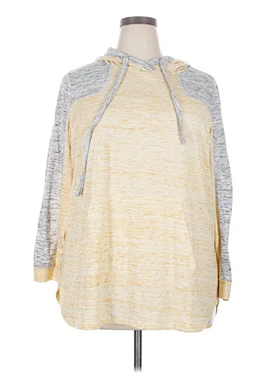 Pre-owned Woman Within 3/4 Sleeve T-shirt In Yellow