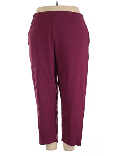 Pre-owned Woman Within Active Pants In Burgundy