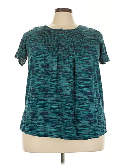 Pre-owned Woman Within Active T-shirt In Teal