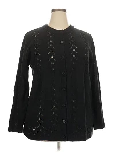 Pre-owned Woman Within Cardigan Sweater In Black