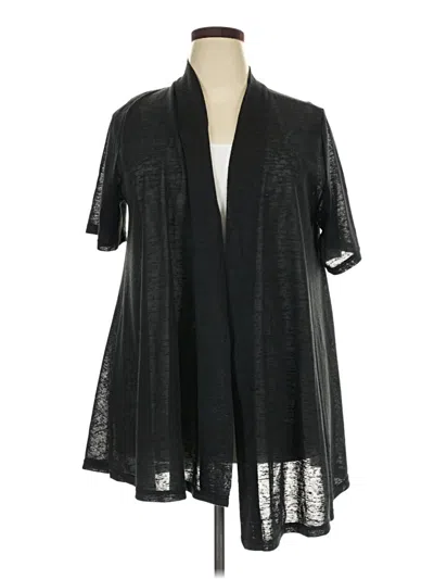 Pre-owned Woman Within Cardigan Sweater In Black