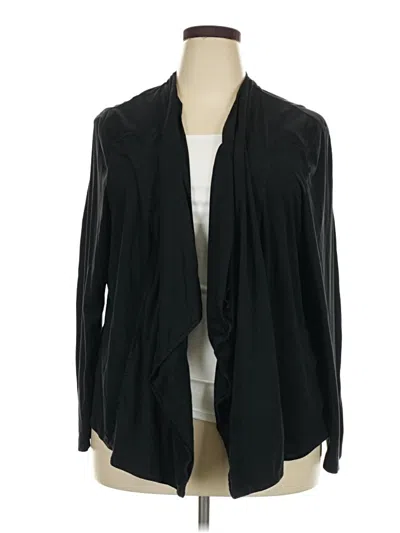 Pre-owned Woman Within Cardigan Sweater In Black