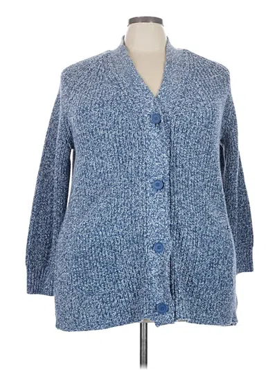 Pre-owned Woman Within Cardigan Sweater In Blue