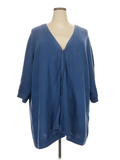 Pre-owned Woman Within Cardigan Sweater In Blue
