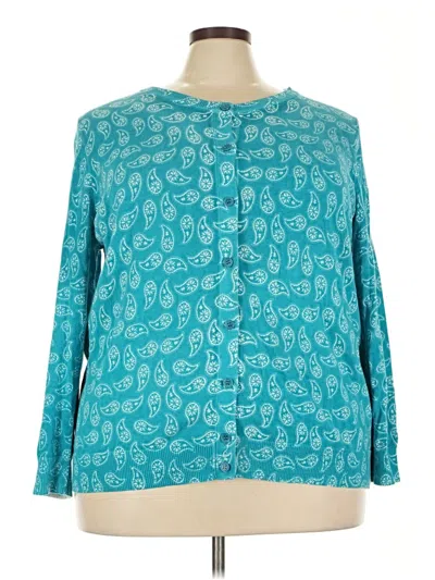Pre-owned Woman Within Cardigan Sweater In Blue