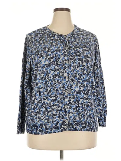 Pre-owned Woman Within Cardigan Sweater In Blue