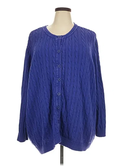 Pre-owned Woman Within Cardigan Sweater In Blue
