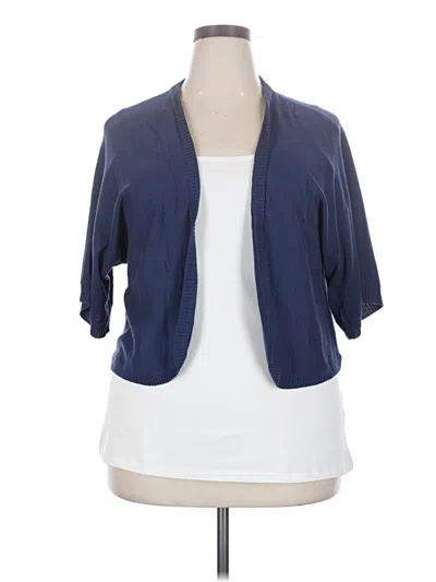 Pre-owned Woman Within Cardigan Sweater In Blue