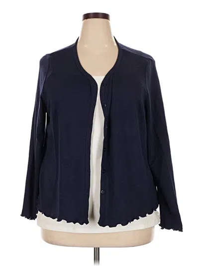 Pre-owned Woman Within Cardigan Sweater In Blue