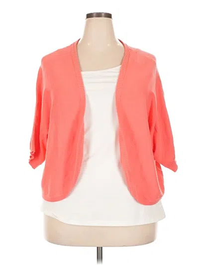 Pre-owned Woman Within Cardigan Sweater In Orange