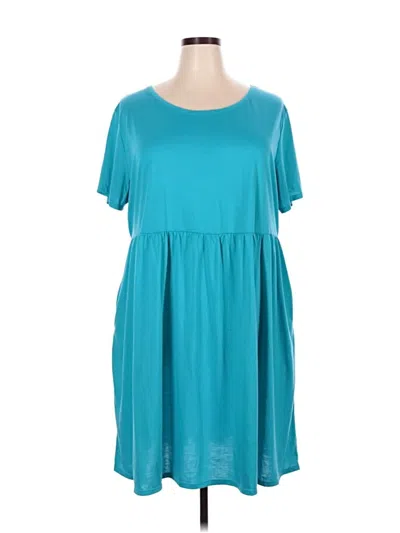 Pre-owned Woman Within Casual Dress In Blue