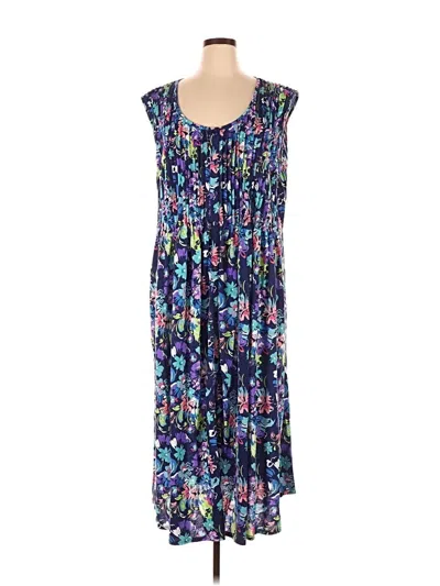 Pre-owned Woman Within Casual Dress In Blue