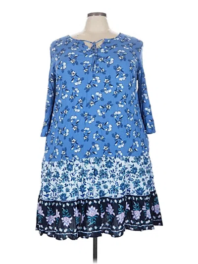 Pre-owned Woman Within Casual Dress In Blue