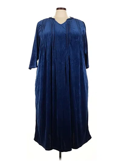 Pre-owned Woman Within Casual Dress In Blue