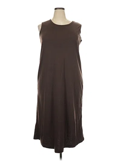 Pre-owned Woman Within Casual Dress In Brown