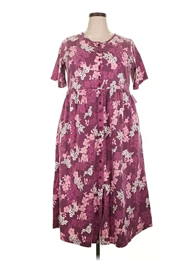Pre-owned Woman Within Casual Dress In Burgundy