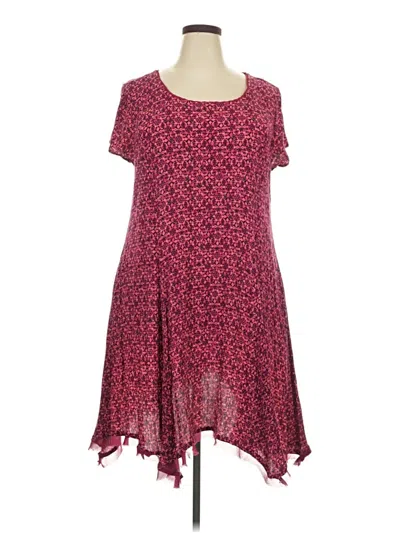 Pre-owned Woman Within Casual Dress In Burgundy