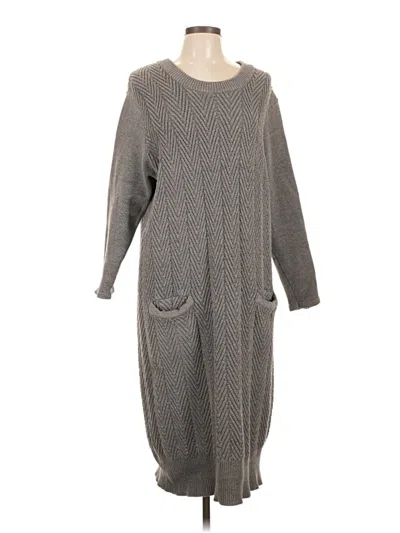 Pre-owned Woman Within Casual Dress In Gray